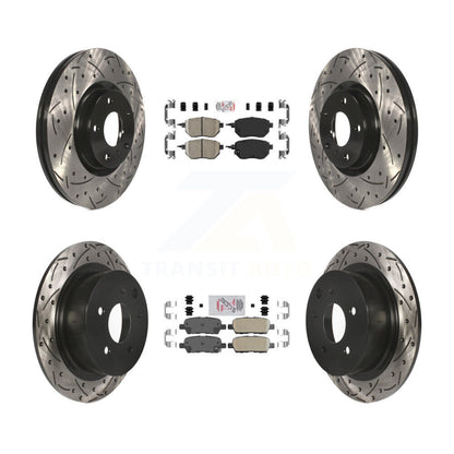 Kit de Rotors de frein à disque de fente de foret de tampon en céramique avant et arrière pour Nissan Altima Maxim