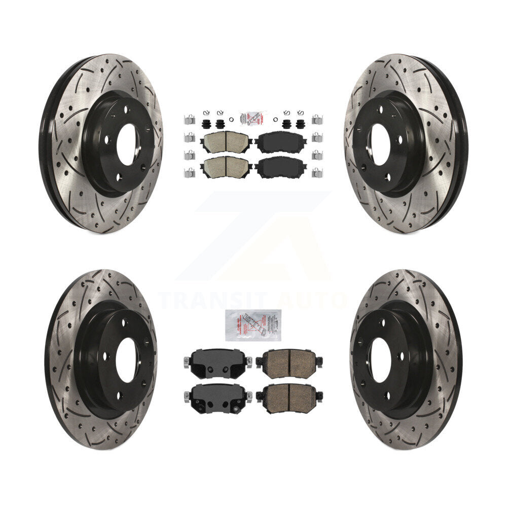 Kit de rotor de frein à disque avec coussinets en céramique avant et arrière, fente percée, pour Mazda 2016 – 2018