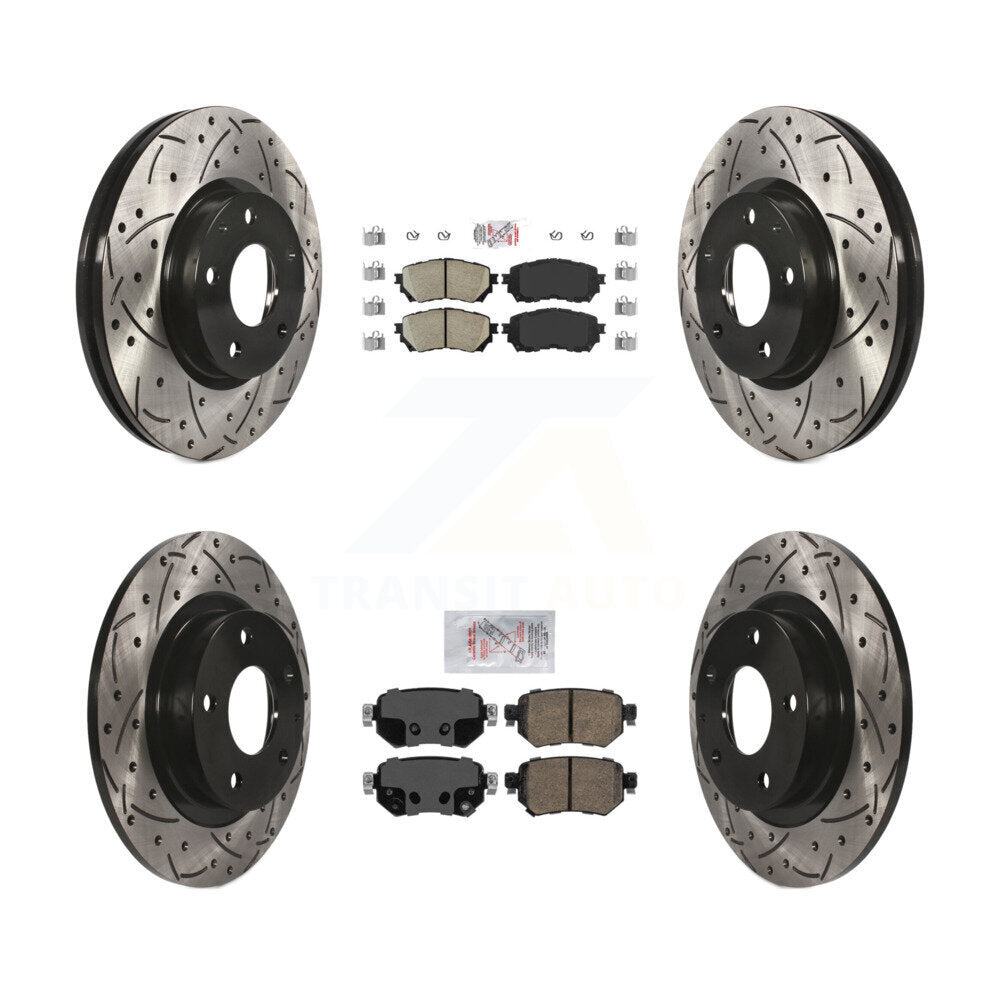 Kit de rotor de frein à disque avec coussinets en céramique avant et arrière, fente percée, pour Mazda 2016 – 2018