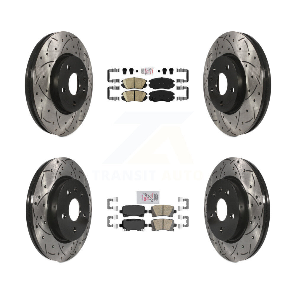 Kit de Rotor de frein avec coussinets en céramique avant et arrière, fente percée, pour Chevrolet Malibu Buic