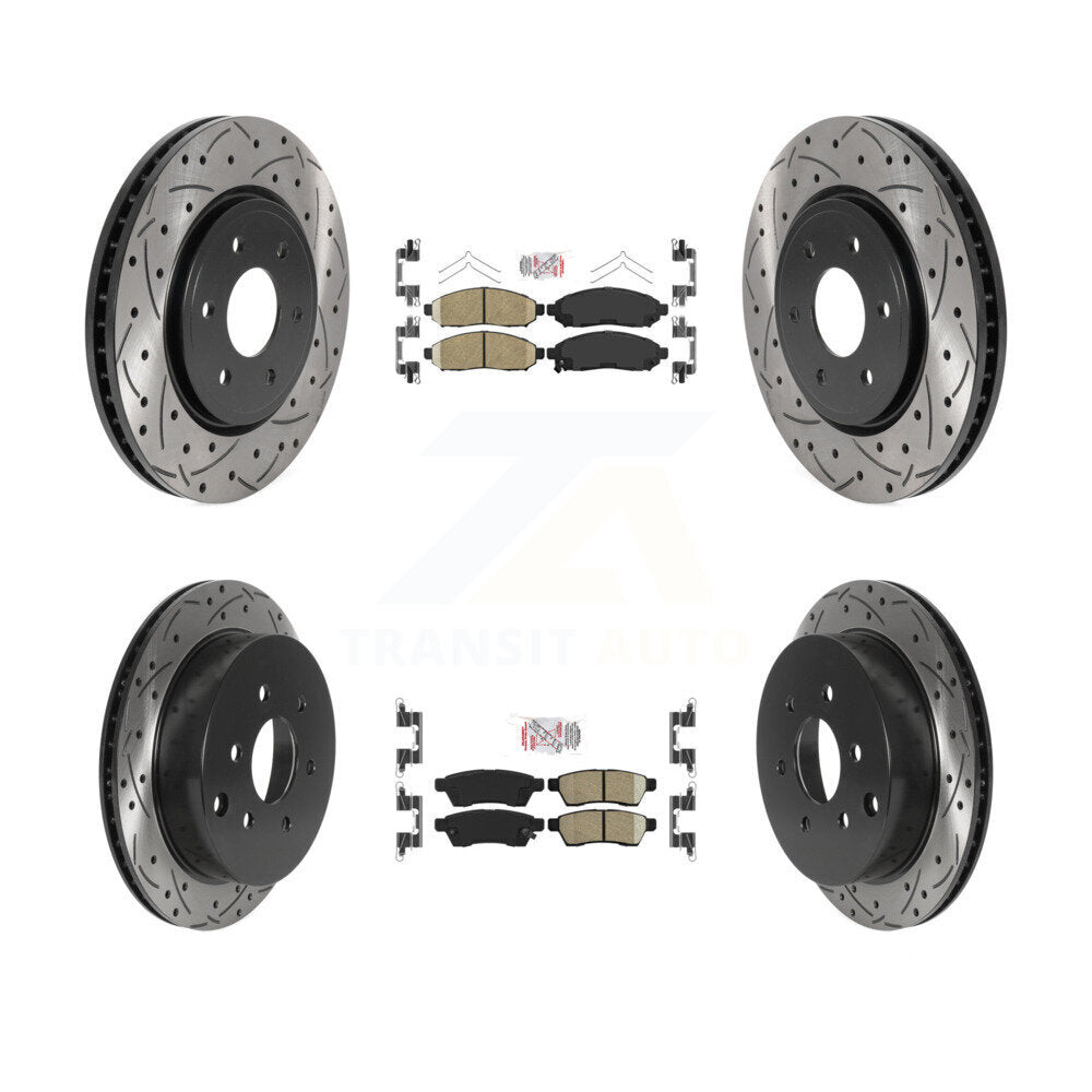 Kit de Rotor de frein avec coussinets en céramique avant et arrière, fente percée, pour Nissan Frontier Xterr