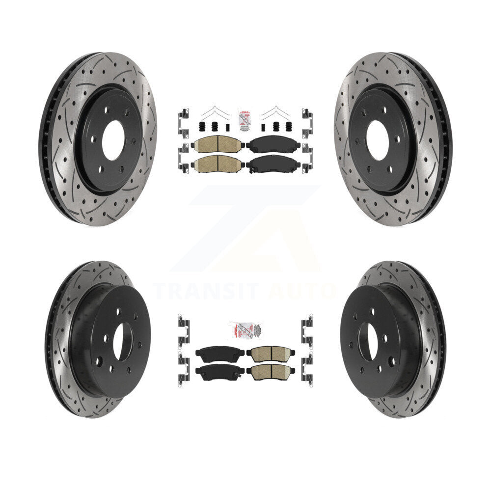 Kit de Rotor de frein avec coussinets en céramique avant et arrière, fente percée, pour Nissan Frontier Xterr