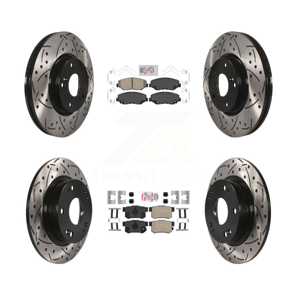 Kit de Rotor de frein à disque, fente de perçage en céramique avant et arrière, pour Honda Civic Acura IL