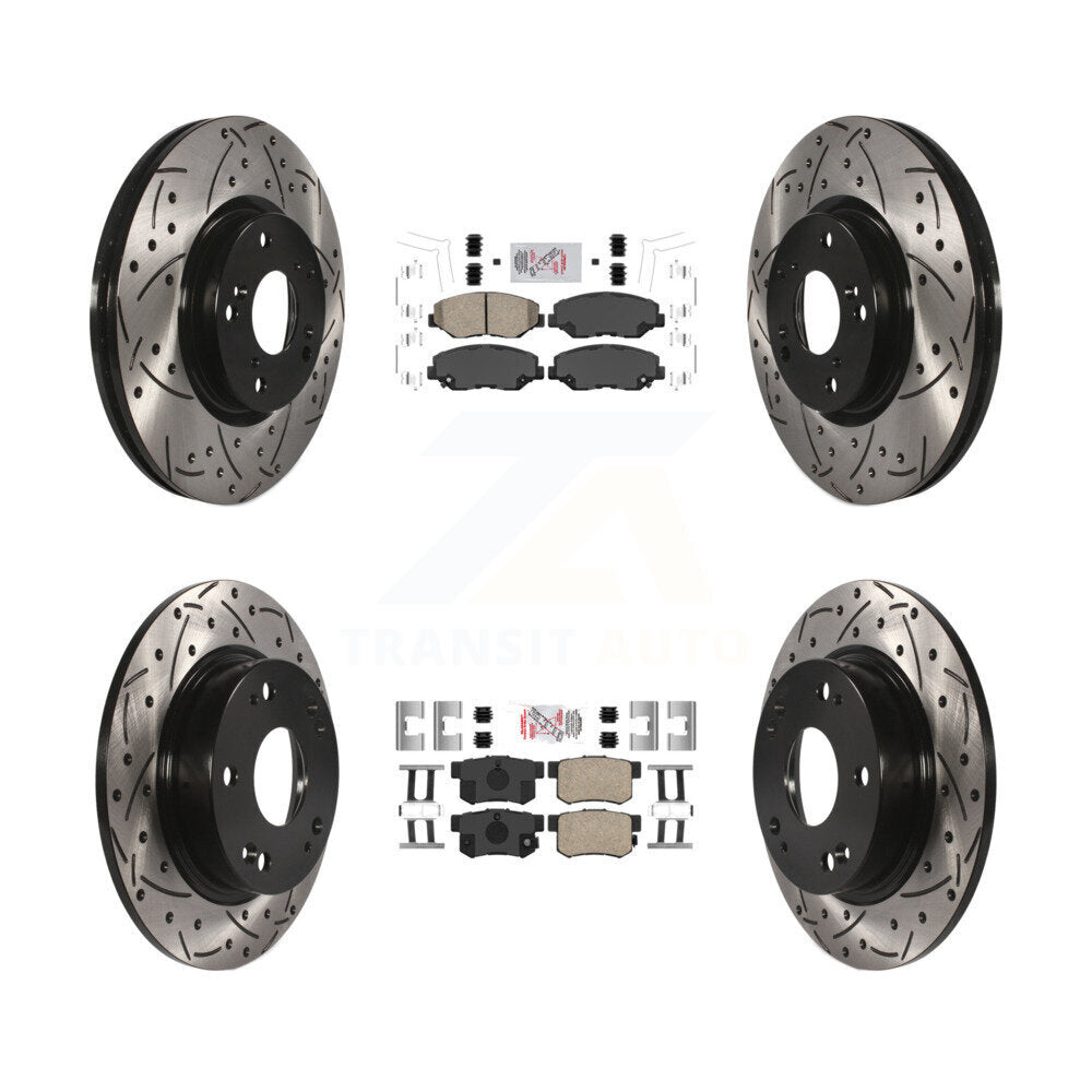 Kit de Rotor de frein à disque, fente de perçage en céramique avant et arrière, pour Honda Civic Acura IL