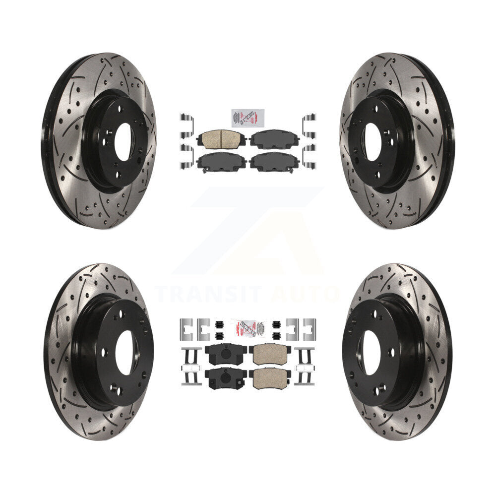 Kit de Rotor de frein à disque, fente de perçage en céramique avant et arrière, pour Honda Civic Acura CS