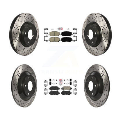Kit de Rotors de frein à disque de fente de foret de tampon en céramique avant et arrière pour Mazda CX-2013-2015