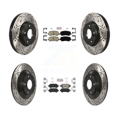 Kit de Rotors de frein à disque de fente de foret de tampon en céramique avant et arrière pour Mazda CX-2013-2015