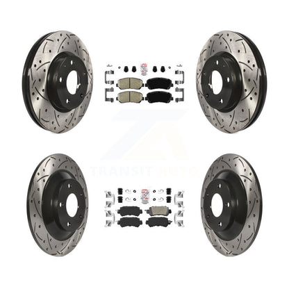Kit de Rotors de frein à disque de fente de foret de tampon en céramique avant et arrière pour Mazda CX-2013-2015