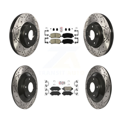 Kit de Rotors de frein à disque de fente de foret de tampon en céramique avant et arrière pour Mazda CX-2013-2015