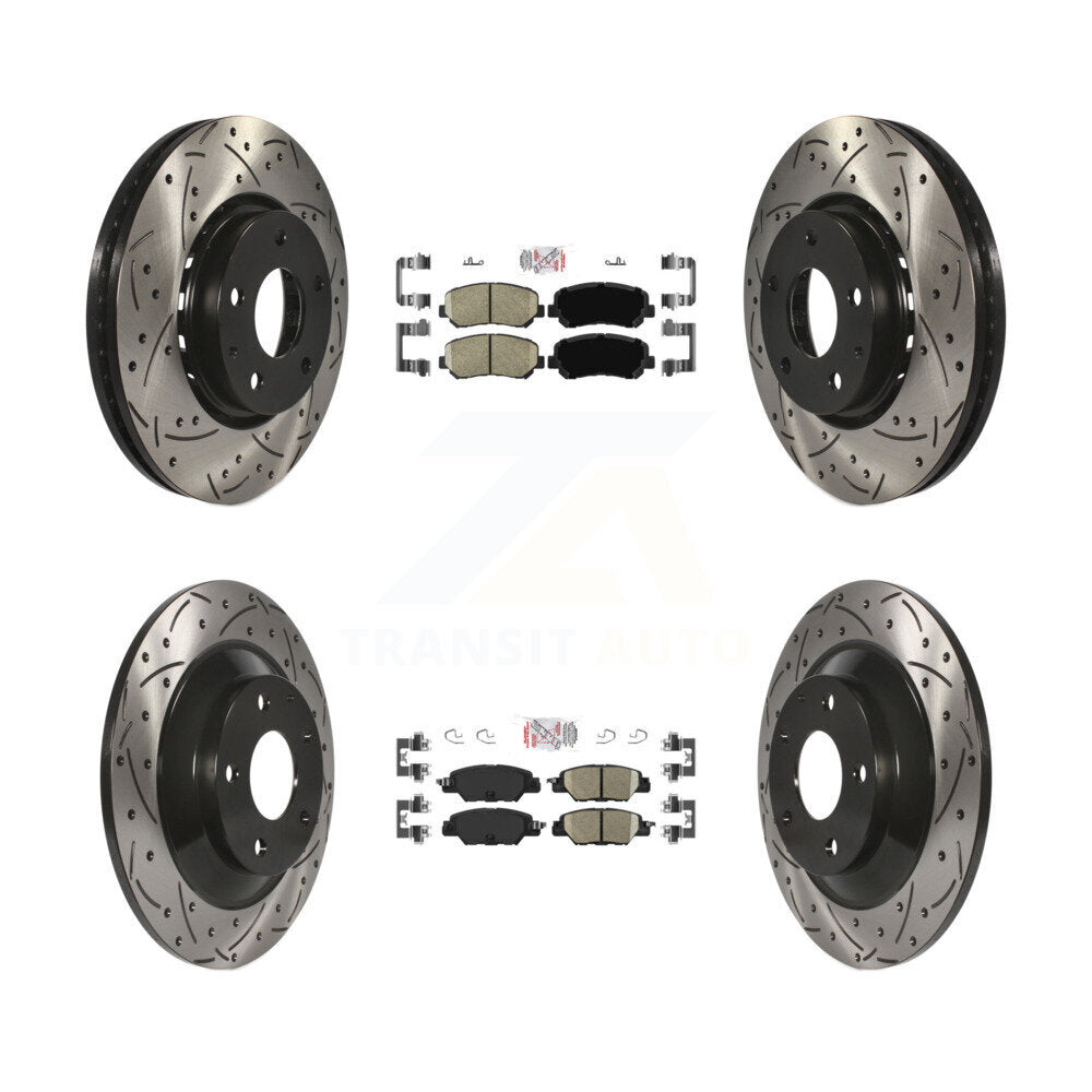 Kit de Rotor de frein à disque avec coussinet en céramique avant et arrière, fente percée, pour Mazda CX-