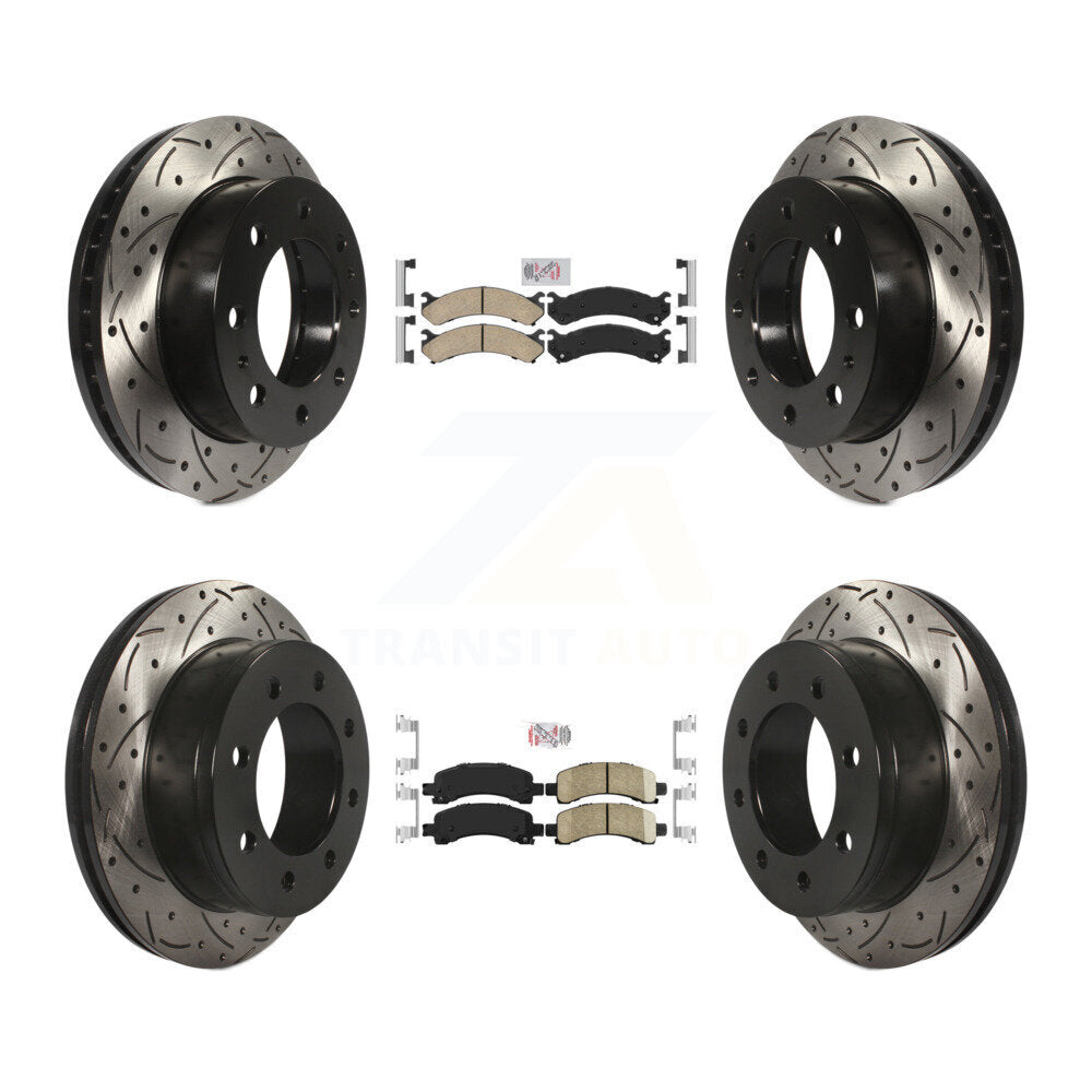 Kit de Rotors de frein à fente de forage de tampon en céramique avant et arrière pour GMC Savana 2500 Chevrole