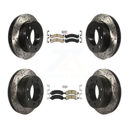 Kit de Rotors de frein à fente de forage de tampon en céramique avant et arrière pour GMC Savana 2500 Chevrole