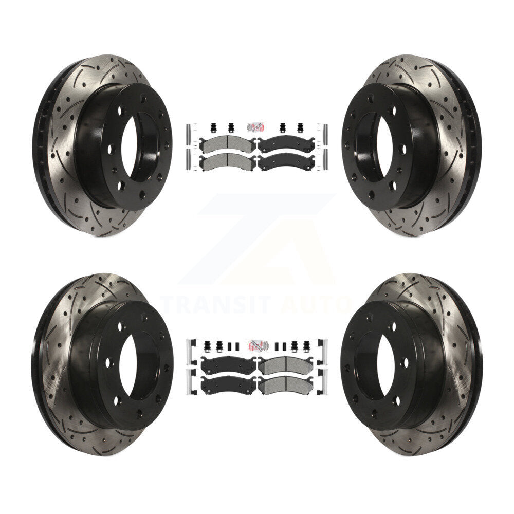Kit de Rotor de frein à fente de forage de tampon semi-métallique avant et arrière pour Chevrolet GMC Sierr