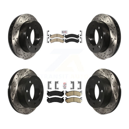 Kit de Rotors de frein à fente de forage de tampon en céramique avant et arrière pour Chevrolet GMC Sierra 250