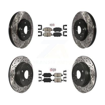 Kit de Rotors de frein à disque de fente de foret de manteau de protection en céramique avant et arrière pour Chevrolet Cruz