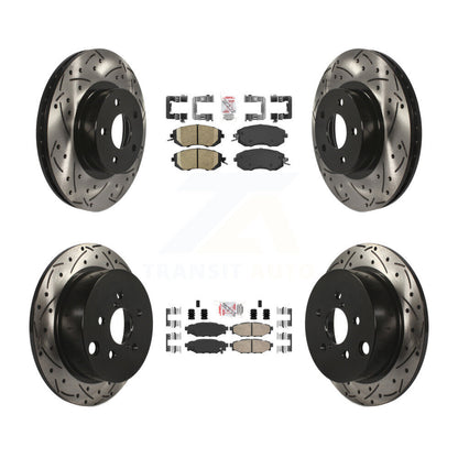 Kit de Rotor de frein à disque avec fente de forage revêtue de tampons en céramique avant et arrière pour Subaru Imprez