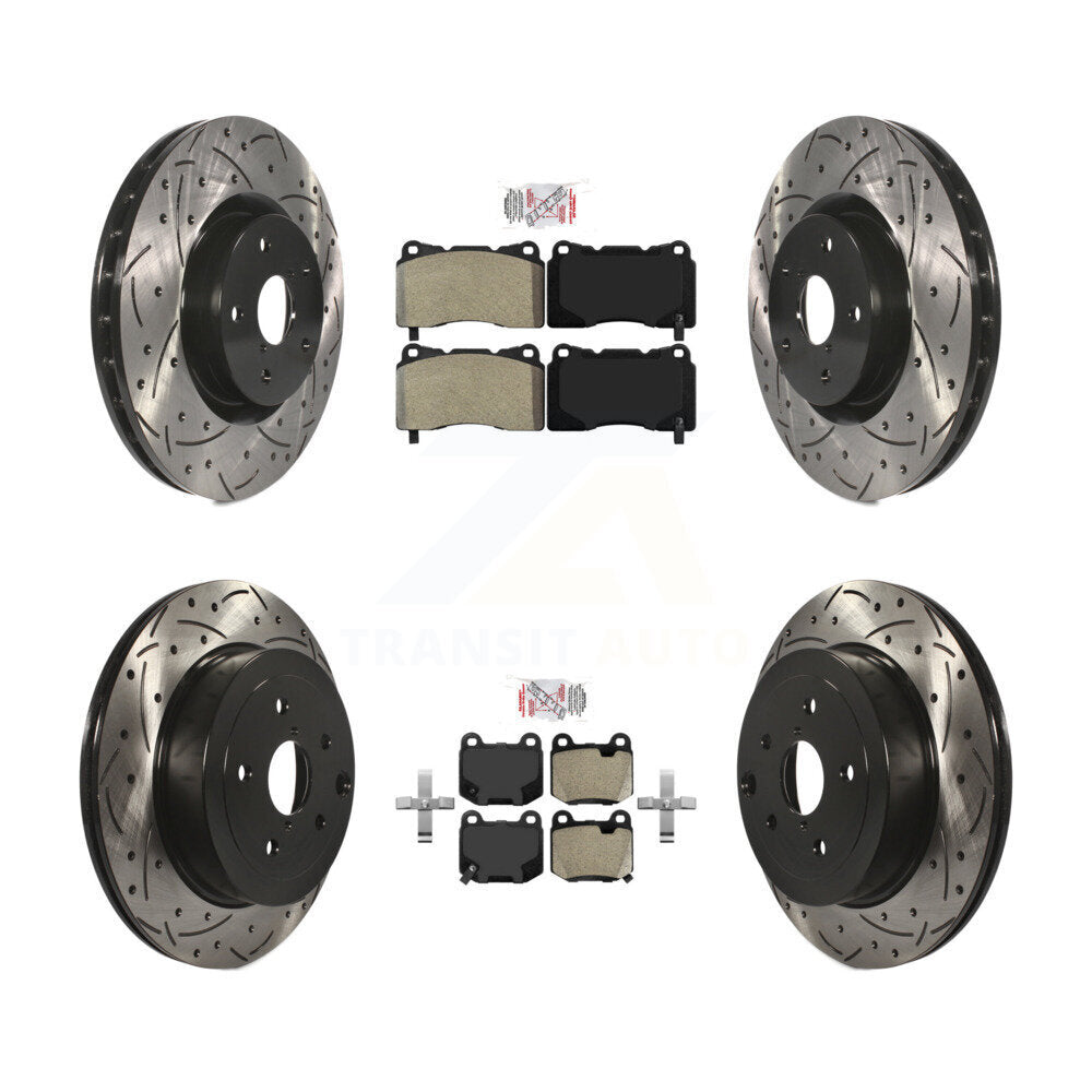Kit de Rotor de frein à fente percée à plaquettes semi-métalliques avant et arrière pour Subaru Impreza WR