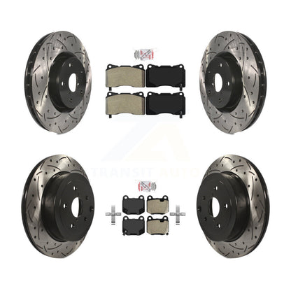 Kit de Rotor de frein à fente percée à plaquettes semi-métalliques avant et arrière pour Subaru Impreza WR