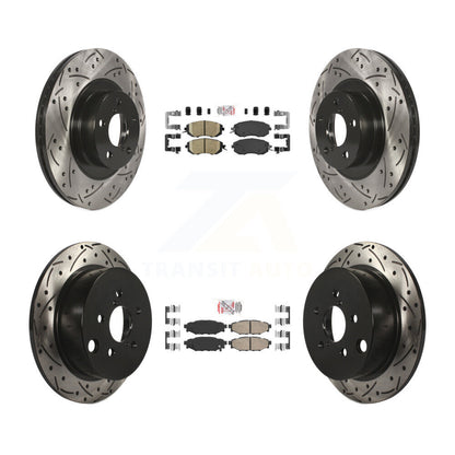 Kit de rotors de frein à disque à fente percée avec tampons en céramique avant et arrière, pour Subaru Forester X