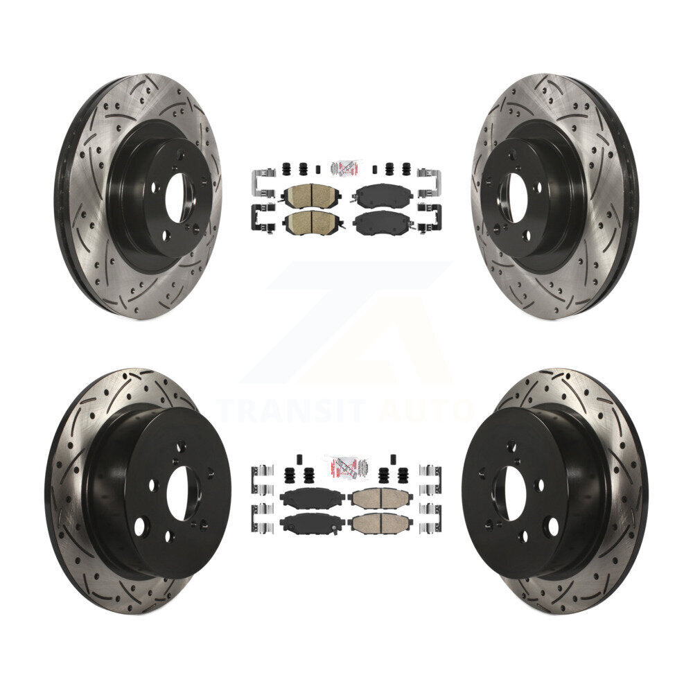 Kit de rotors de frein à disque à fente percée avec tampons en céramique avant et arrière, pour Subaru Forester X
