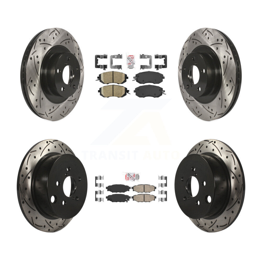 Kit de rotors de frein à disque à fente percée avec tampons en céramique avant et arrière, pour Subaru Forester X