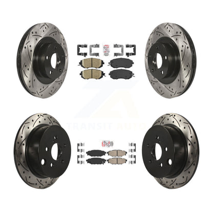 Kit de rotors de frein à disque à fente percée avec tampons en céramique avant et arrière, pour Subaru Forester X