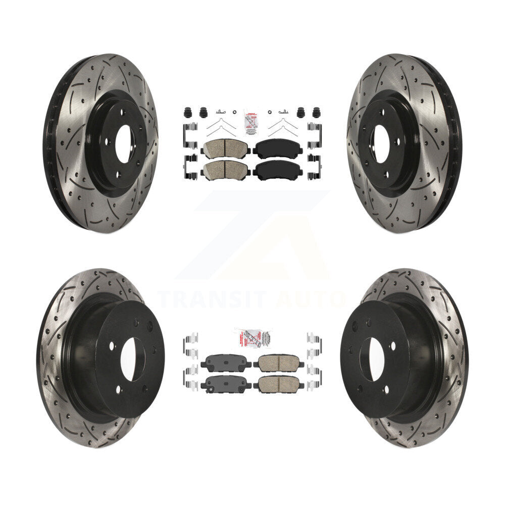 Kit de Rotors de frein à fente de forage de tampon en céramique avant et arrière pour Nissan Sentra SE-R Spec