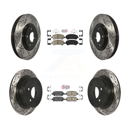 Kit de Rotors de frein à fente de forage de tampon en céramique avant et arrière pour Nissan Sentra SE-R Spec