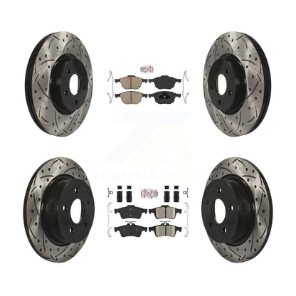Kit de Rotors de frein à disque de fente de foret de tampon en céramique avant et arrière pour Ford Transit Connect