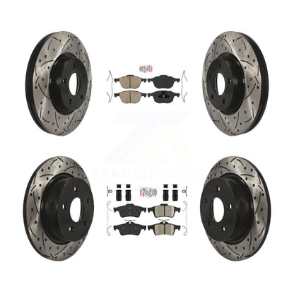 Kit de rotor de frein à disque avec coussinets en céramique avant et arrière, fente percée, pour Ford Escape c-ma