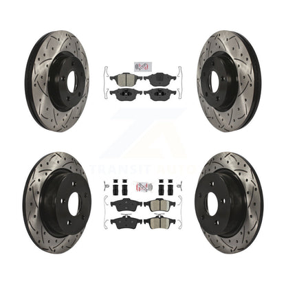 Kit de Rotors de frein à fente de forage en céramique avant semi-métallique arrière pour Ford Escap