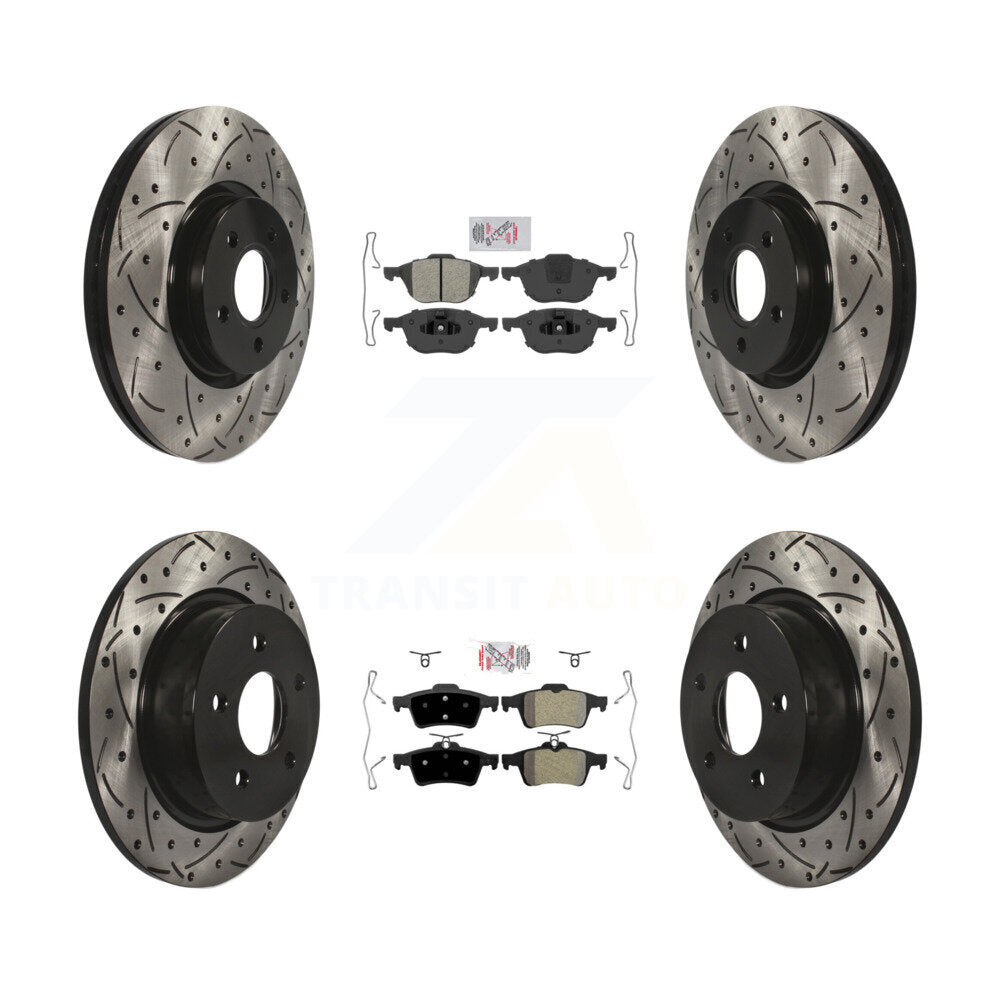 Kit de Rotor de frein à fente de forage de tampon semi-métallique avant et arrière pour Ford Transit Connect