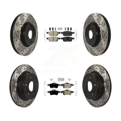 Kit de rotors de frein à fente de forage semi-métallique avant en céramique et arrière pour Ford Escap