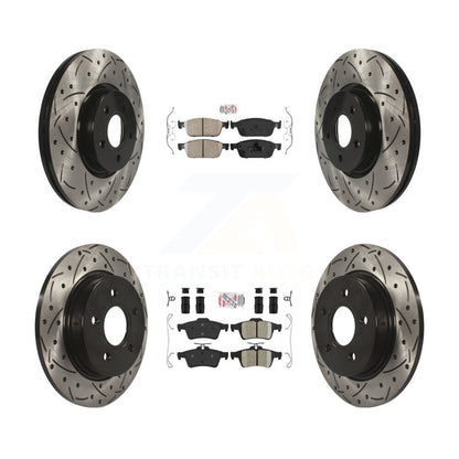 Kit de rotors de frein à fentes percées avec tampons en céramique avant et arrière, pour Ford Focus S 2013 – 2018