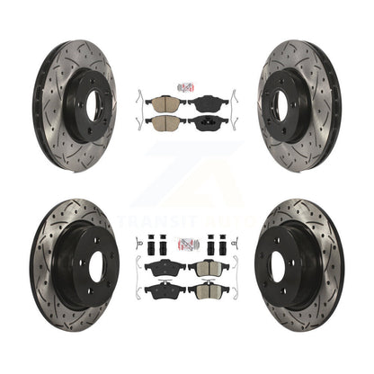 Kit de rotor de frein à disque avec coussinet en céramique avant et arrière, fente percée, pour Ford c-ma