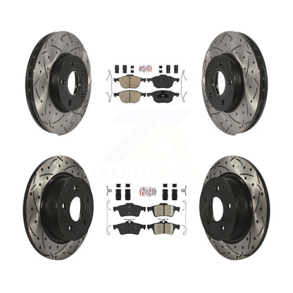 Kit de rotor de frein à disque avec coussinet en céramique avant et arrière, fente percée, pour Ford c-ma