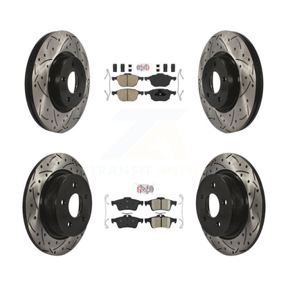 Kit de rotor de frein à disque avec coussinets en céramique avant et arrière, fente percée, pour Ford Escape c-ma