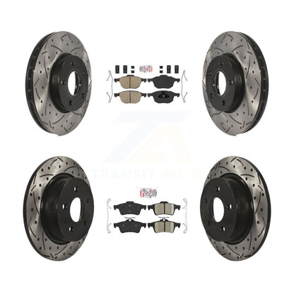 Kit de rotor de frein à disque avec coussinet en céramique avant et arrière, fente percée, pour Ford c-ma