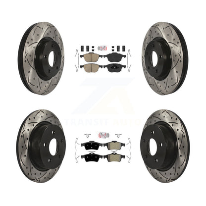 Kit de rotors de frein à fente de forage semi-métallique avant en céramique et arrière pour Ford Escap