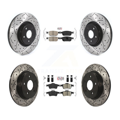 Kit de rotors de frein à fentes percées avec tampons en céramique avant et arrière, pour Ford Focus S 2013 – 2018
