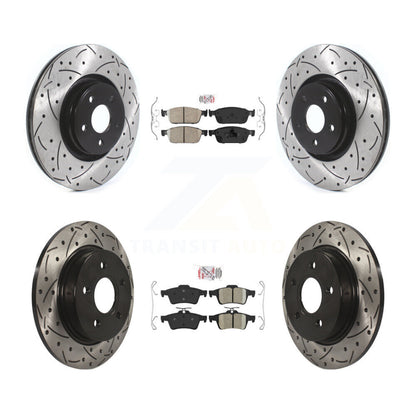 Kit de rotors de frein à fentes percées avec tampons en céramique avant et arrière, pour Ford Focus S 2013 – 2018