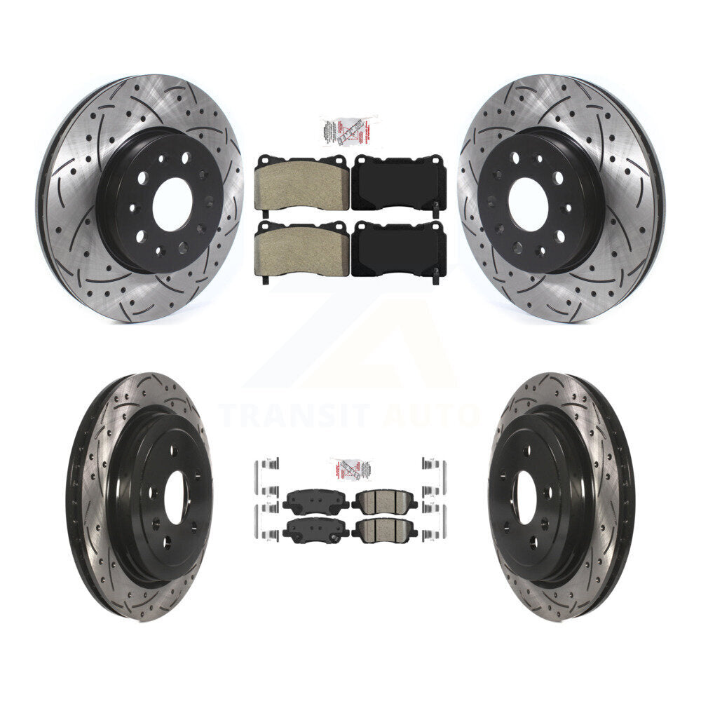 Kit de Rotor de frein à fente de forage en céramique avant semi-métallique arrière pour Cadillac CT
