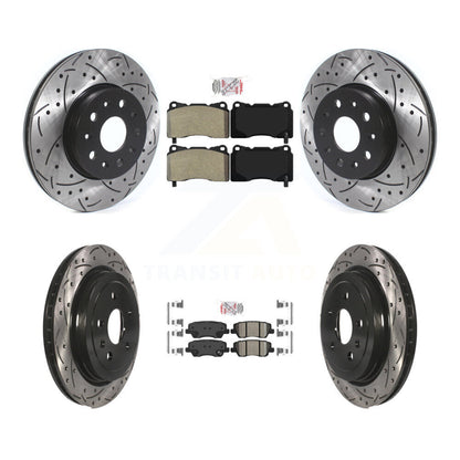Kit de Rotor de frein à fente de forage en céramique avant semi-métallique arrière pour Cadillac CT