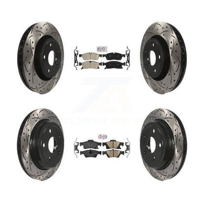 Kit de Rotor de frein avec coussinets en céramique avant et arrière, fente percée, pour Jeep Grand Cherokee W