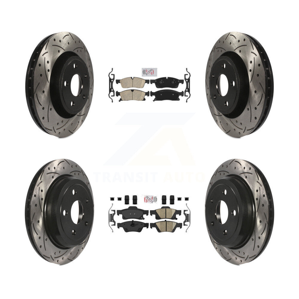 Kit de Rotor de frein avec coussinets en céramique avant et arrière, fente percée, pour Jeep Grand Cherokee W