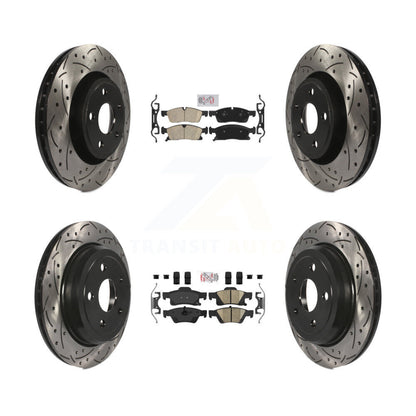 Kit de Rotor de frein avec coussinets en céramique avant et arrière, fente percée, pour Jeep Grand Cherokee W