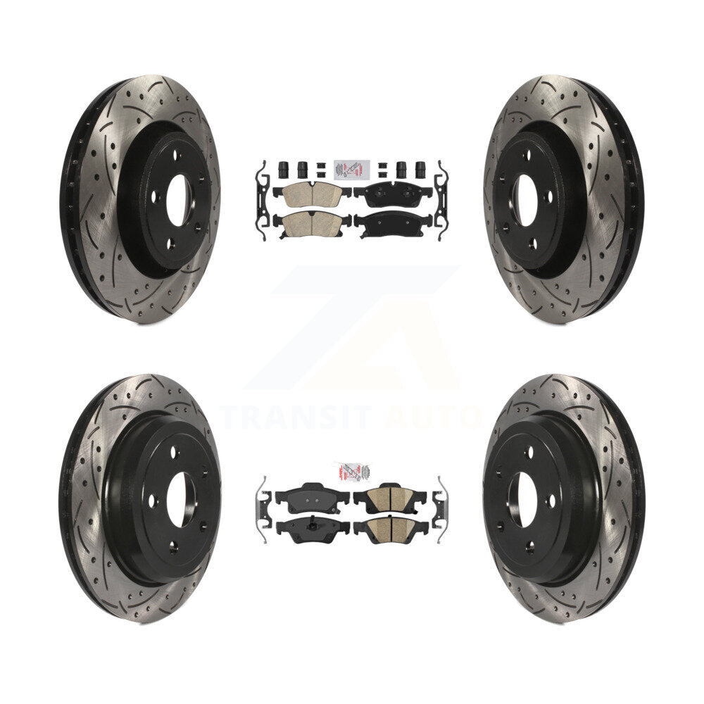 Kit de Rotor de frein avec coussinets en céramique avant et arrière, fente percée, pour Jeep Grand Cherokee W