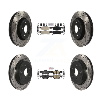 Kit de Rotor de frein avec coussinets en céramique avant et arrière, fente percée, pour Jeep Grand Cherokee W