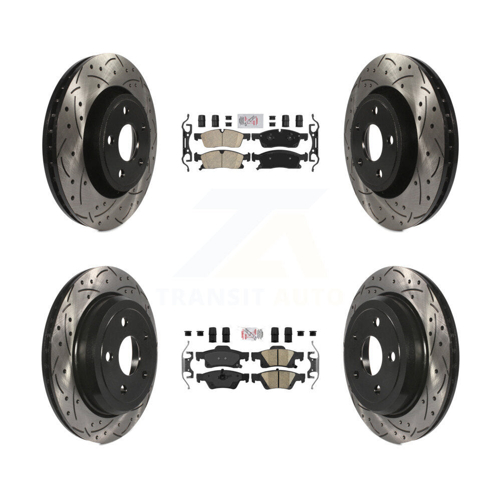 Kit de Rotor de frein avec coussinets en céramique avant et arrière, fente percée, pour Jeep Grand Cherokee W