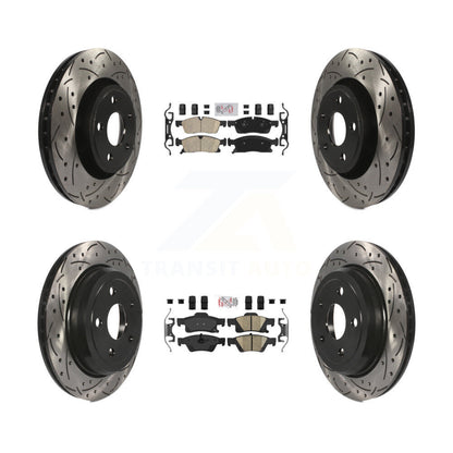 Kit de Rotor de frein avec coussinets en céramique avant et arrière, fente percée, pour Jeep Grand Cherokee W